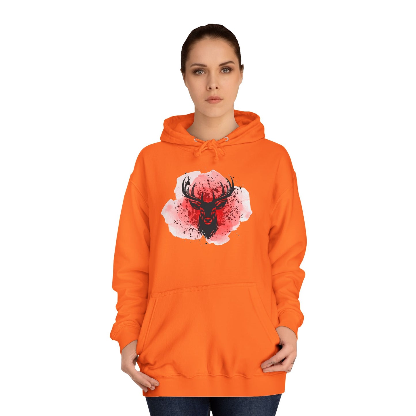 Bold Stag Graphic Unisex College Hoodie - Stylish & Comfortable