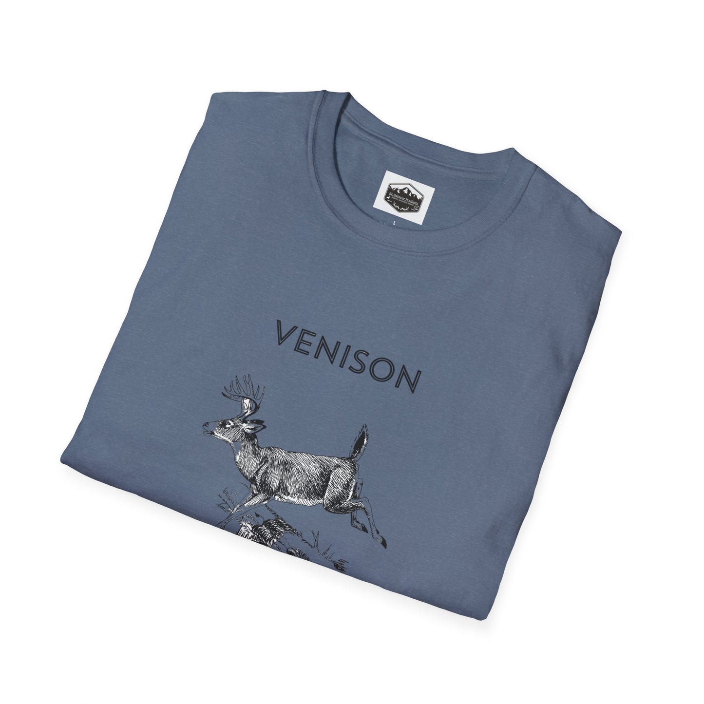 Venison Hunter T-Shirt, Unisex Softstyle Tee, Original Fast Food Graphic Shirt, Hunting Season Apparel, Hunter Gift