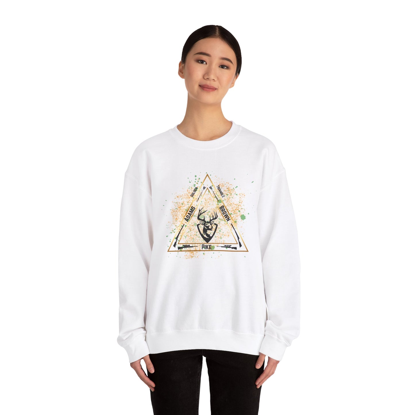 Golden Triangle Crewneck Sweatshirt for Whitetail Deer Hunters, Hunter Sweatshirt, Hunting Apparel, Outdoor Clothing, Deer Hunting Gift,