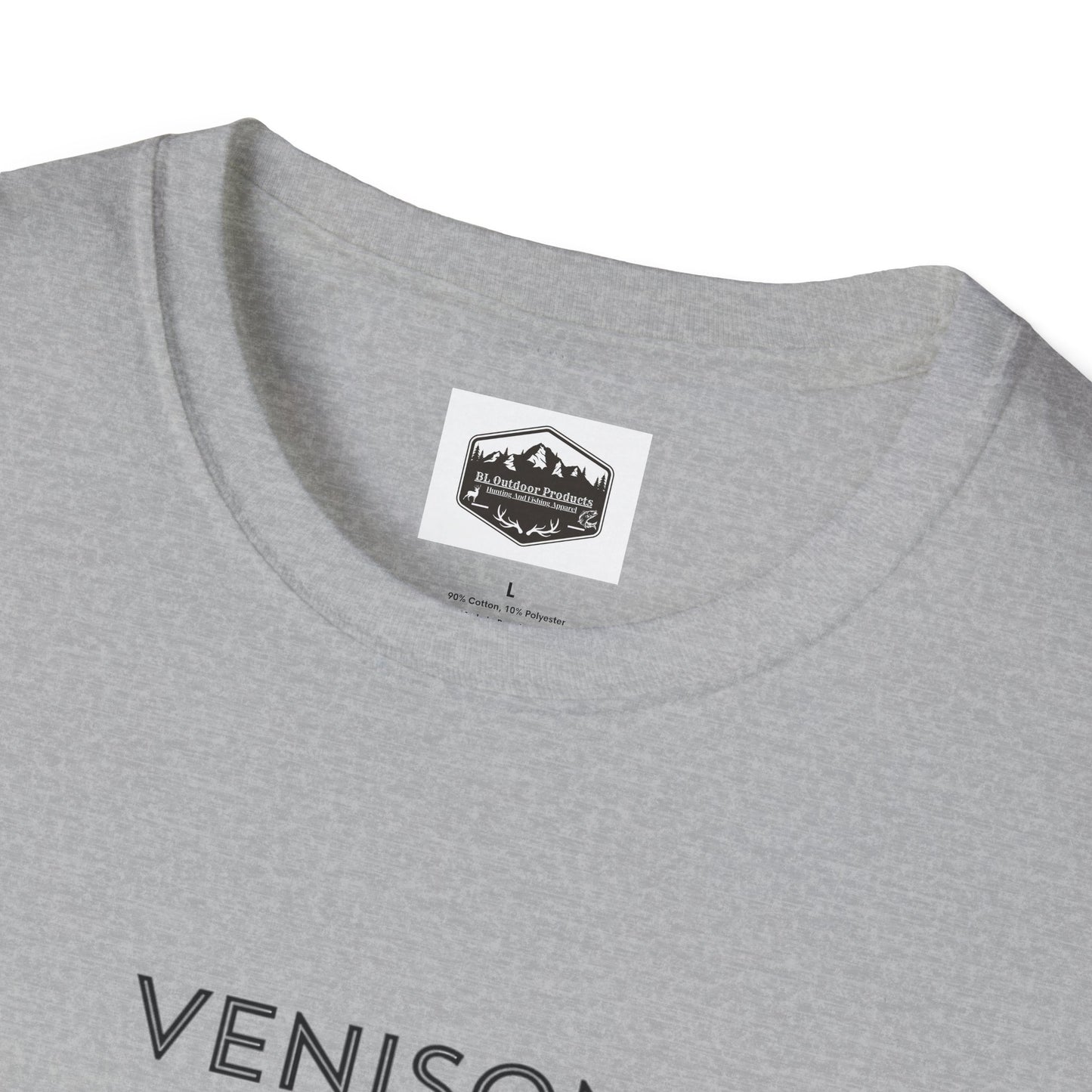 Venison Hunter T-Shirt, Unisex Softstyle Tee, Original Fast Food Graphic Shirt, Hunting Season Apparel, Hunter Gift