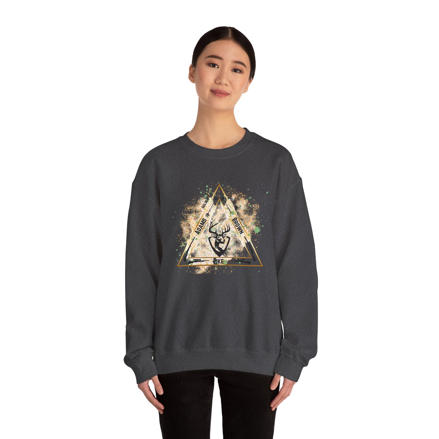 Golden Triangle Crewneck Sweatshirt for Whitetail Deer Hunters, Hunter Sweatshirt, Hunting Apparel, Outdoor Clothing, Deer Hunting Gift,