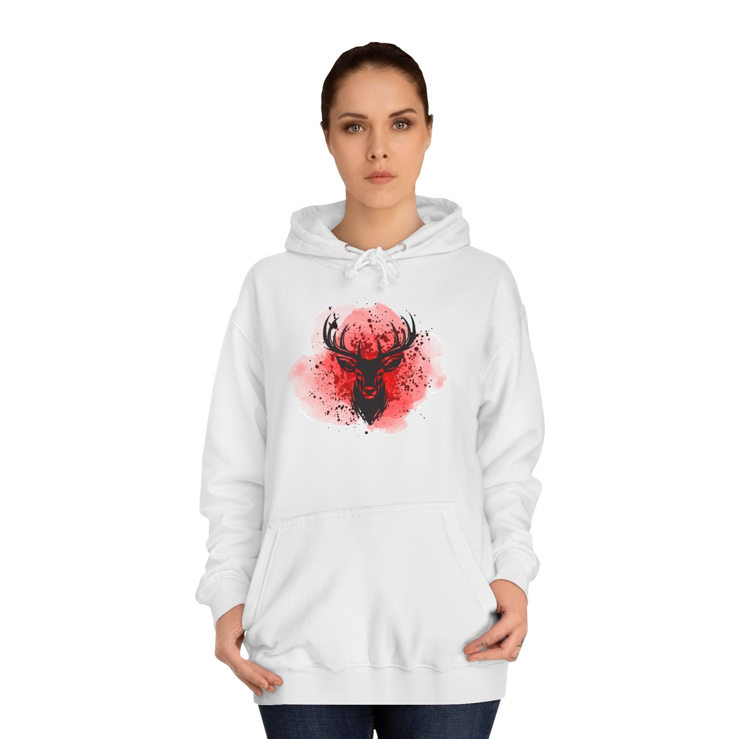 Bold Stag Graphic Unisex College Hoodie - Stylish & Comfortable