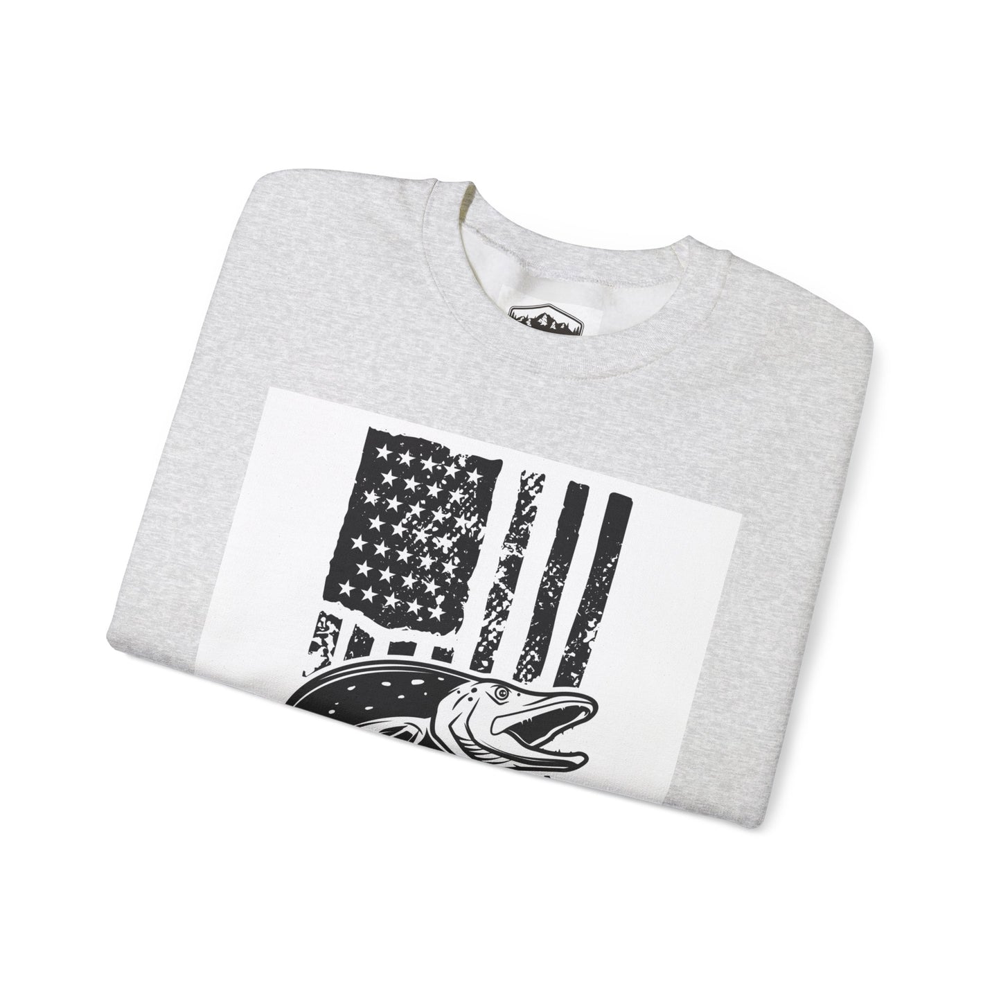 Fishing Enthusiast USA Flag Crewneck Sweatshirt