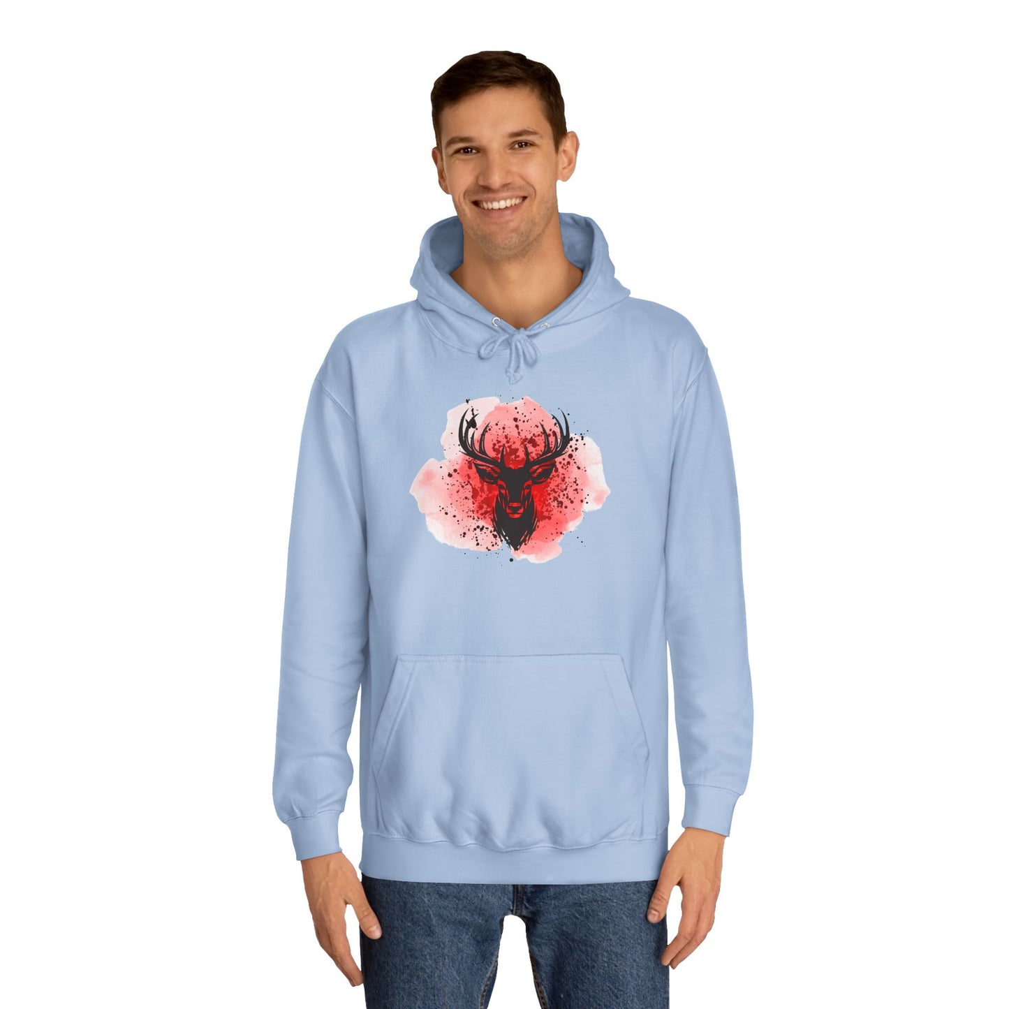 Bold Stag Graphic Unisex College Hoodie - Stylish & Comfortable