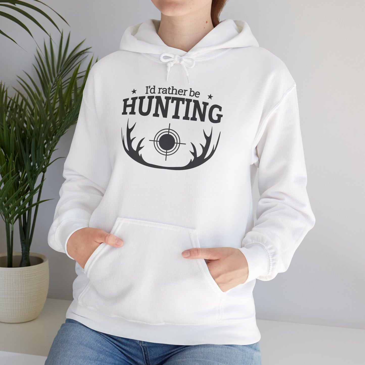 Hunting Hoodie, I'd Rather Be Hunting Sweatshirt, Outdoor Apparel, Hunting Gift, Wildlife Enthusiast, Camouflage Hooded Top