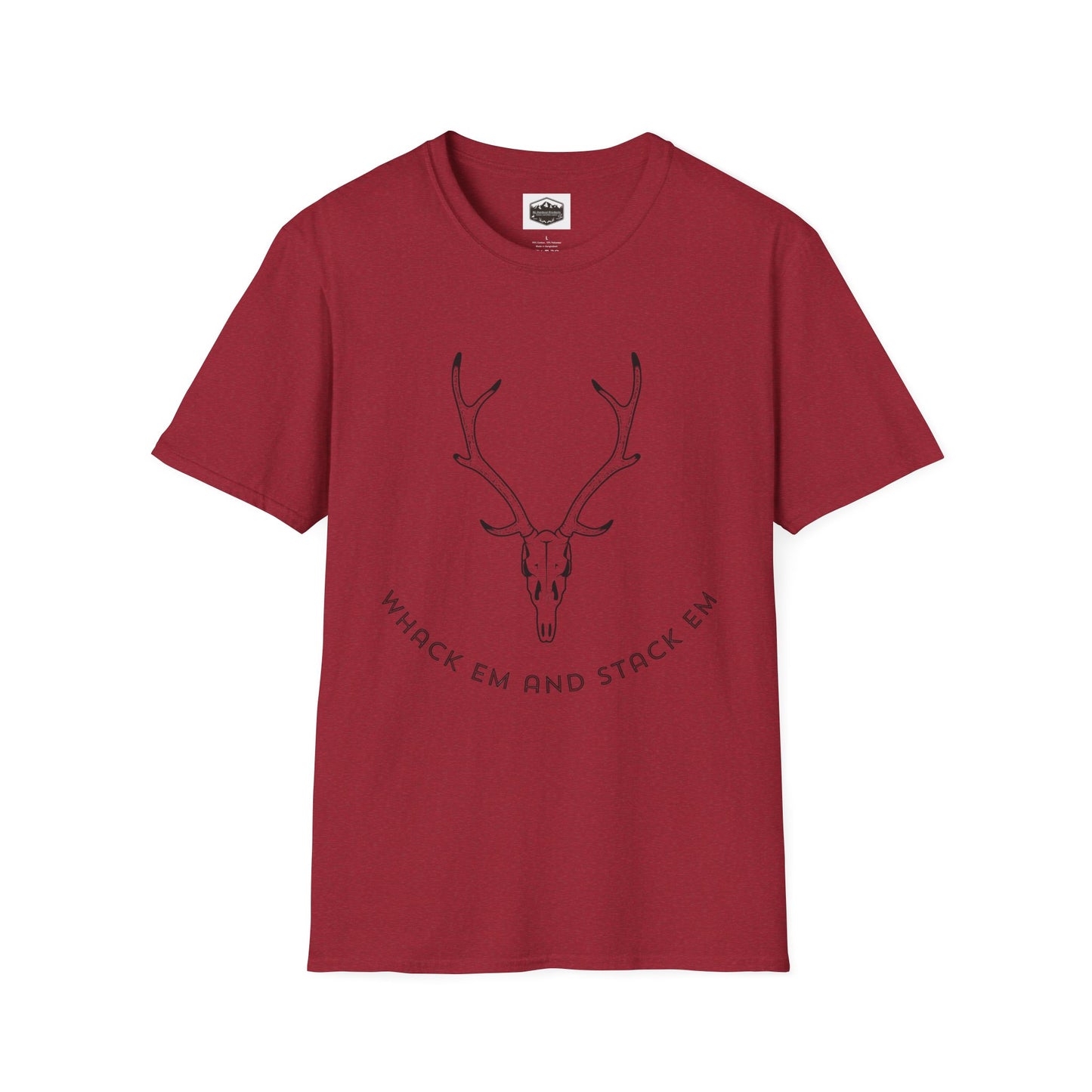 Deer Hunting Whack 'em Stack 'em Unisex Softstyle T-Shirt, Funny Hunting Tee, Hunting Season Shirt, Deer Hunter Gift, Outdoor Apparel