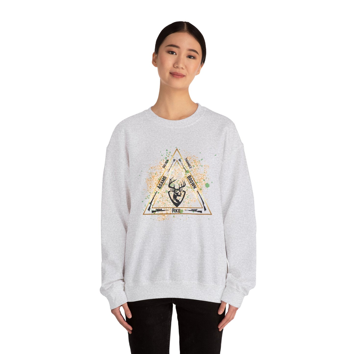 Golden Triangle Crewneck Sweatshirt for Whitetail Deer Hunters, Hunter Sweatshirt, Hunting Apparel, Outdoor Clothing, Deer Hunting Gift,