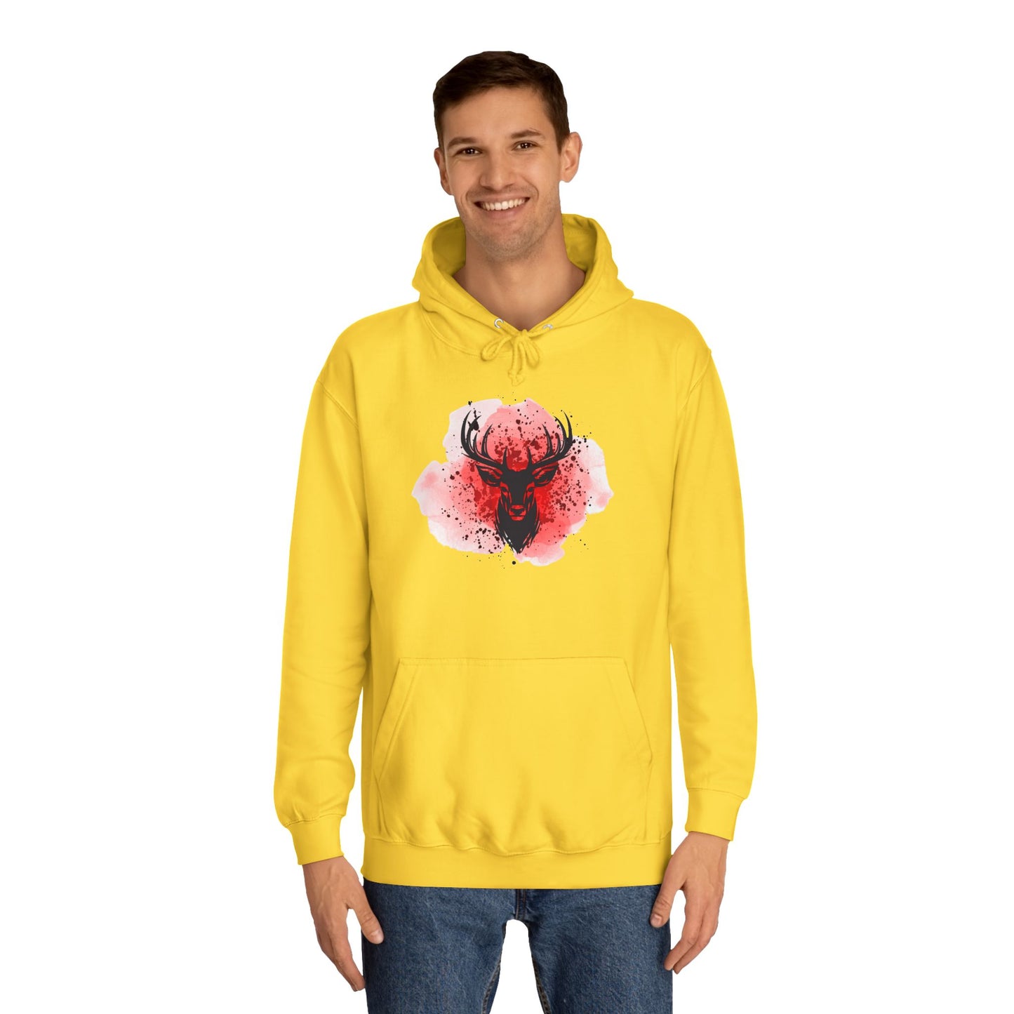 Bold Stag Graphic Unisex College Hoodie - Stylish & Comfortable