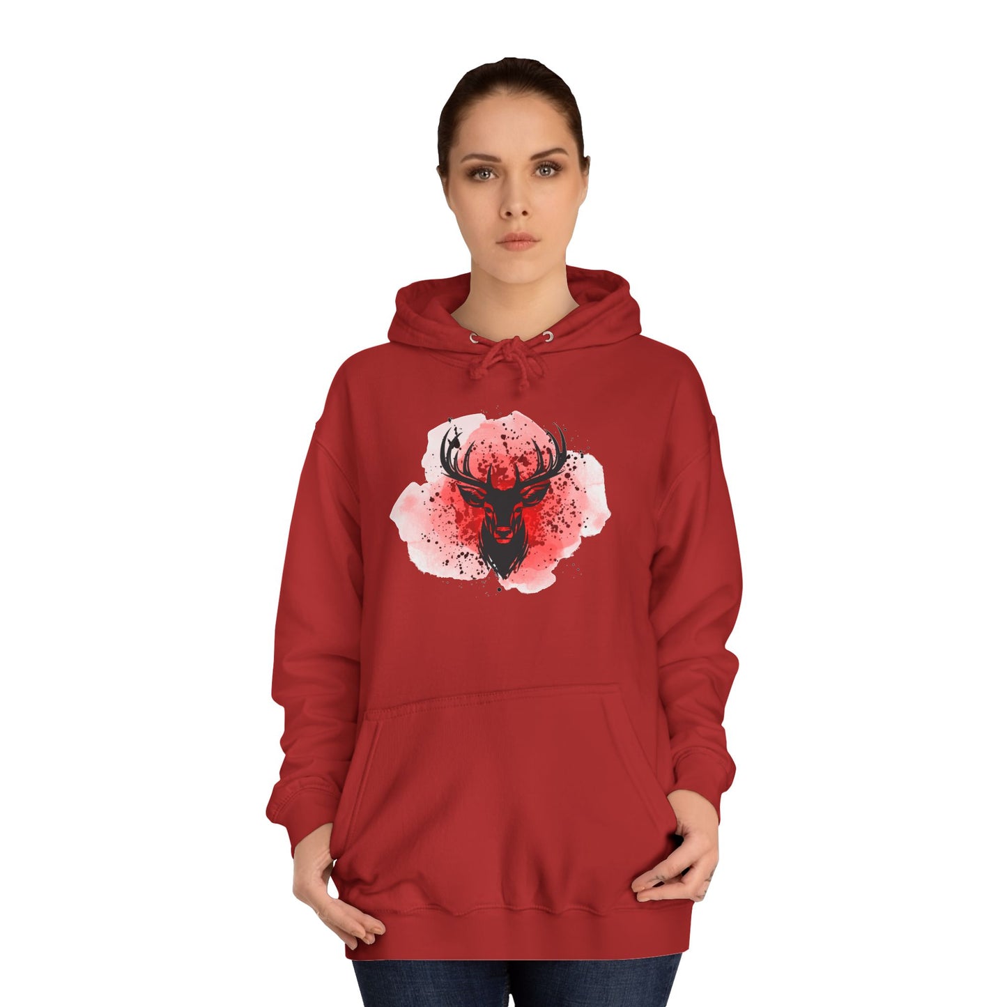 Bold Stag Graphic Unisex College Hoodie - Stylish & Comfortable