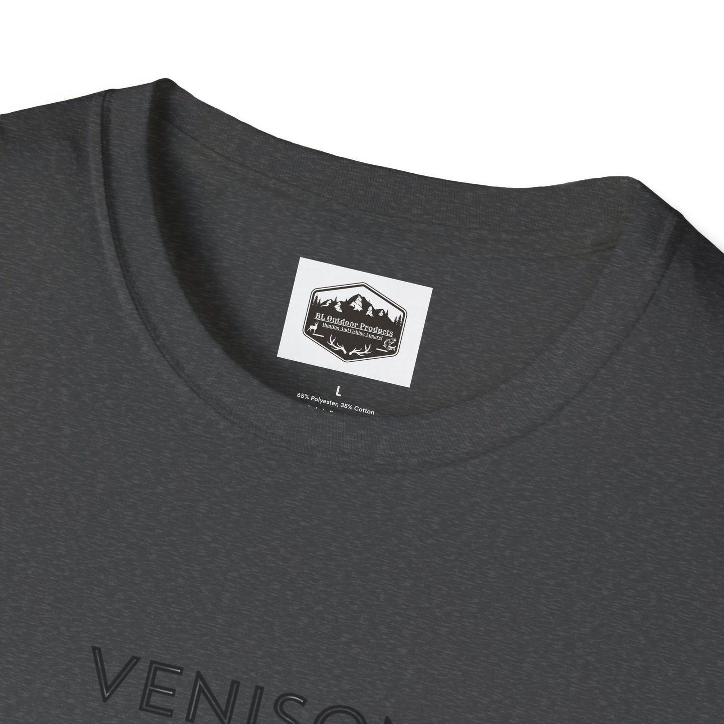 Venison Hunter T-Shirt, Unisex Softstyle Tee, Original Fast Food Graphic Shirt, Hunting Season Apparel, Hunter Gift