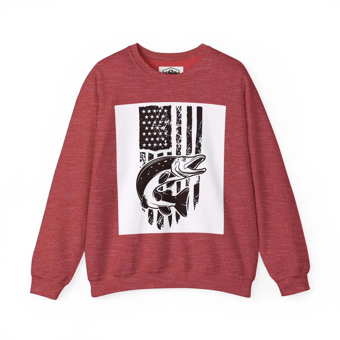 Fishing Enthusiast USA Flag Crewneck Sweatshirt