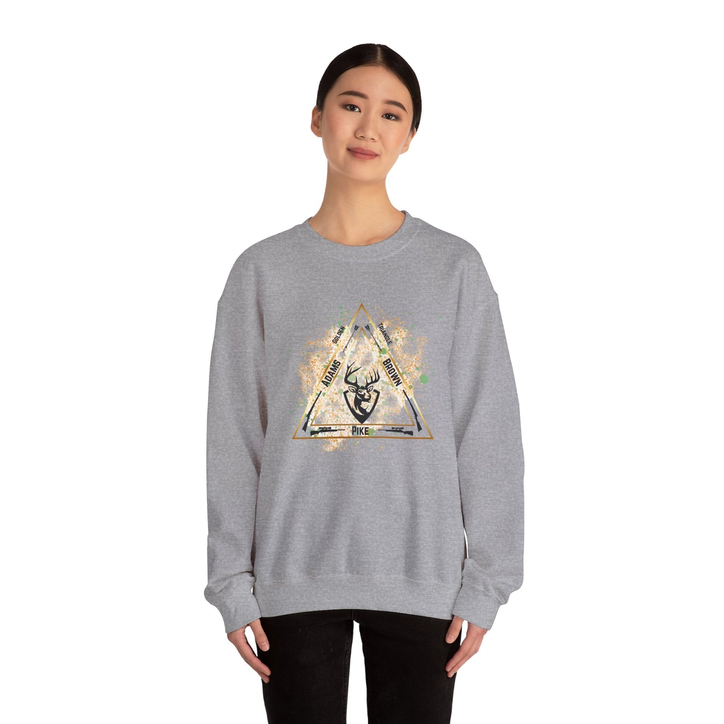 Golden Triangle Crewneck Sweatshirt for Whitetail Deer Hunters, Hunter Sweatshirt, Hunting Apparel, Outdoor Clothing, Deer Hunting Gift,