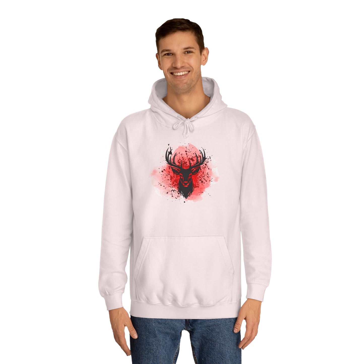 Bold Stag Graphic Unisex College Hoodie - Stylish & Comfortable