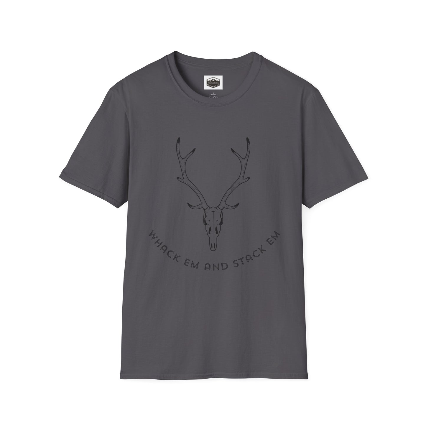 Deer Hunting Whack 'em Stack 'em Unisex Softstyle T-Shirt, Funny Hunting Tee, Hunting Season Shirt, Deer Hunter Gift, Outdoor Apparel