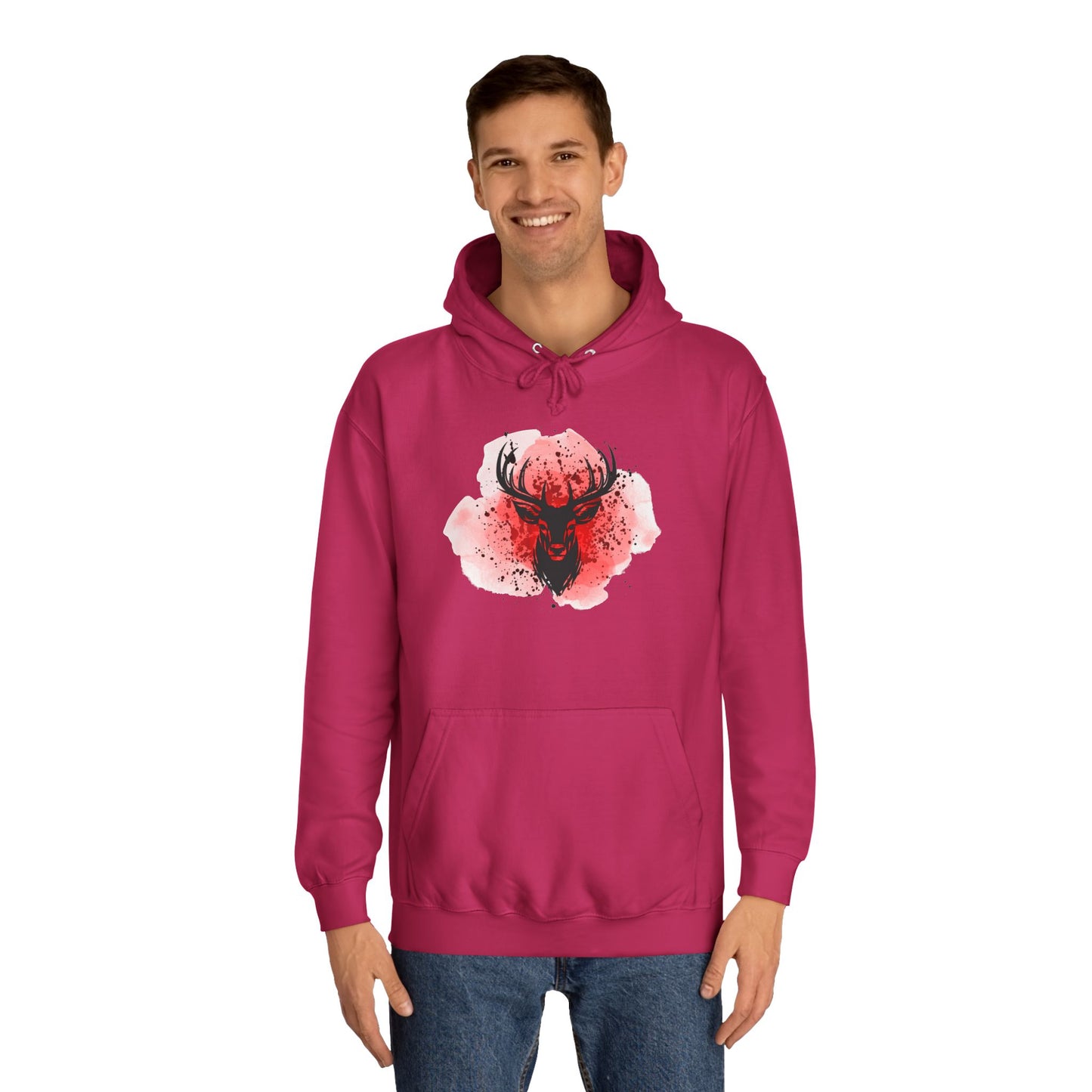 Bold Stag Graphic Unisex College Hoodie - Stylish & Comfortable
