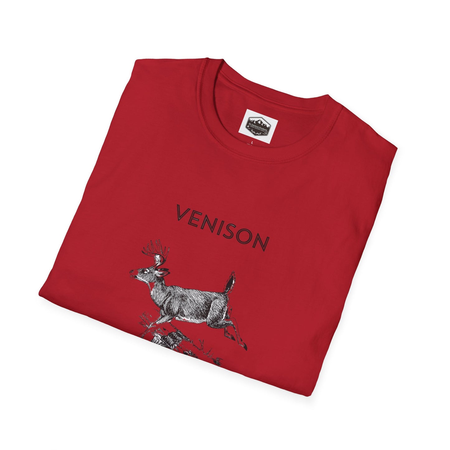 Venison Hunter T-Shirt, Unisex Softstyle Tee, Original Fast Food Graphic Shirt, Hunting Season Apparel, Hunter Gift
