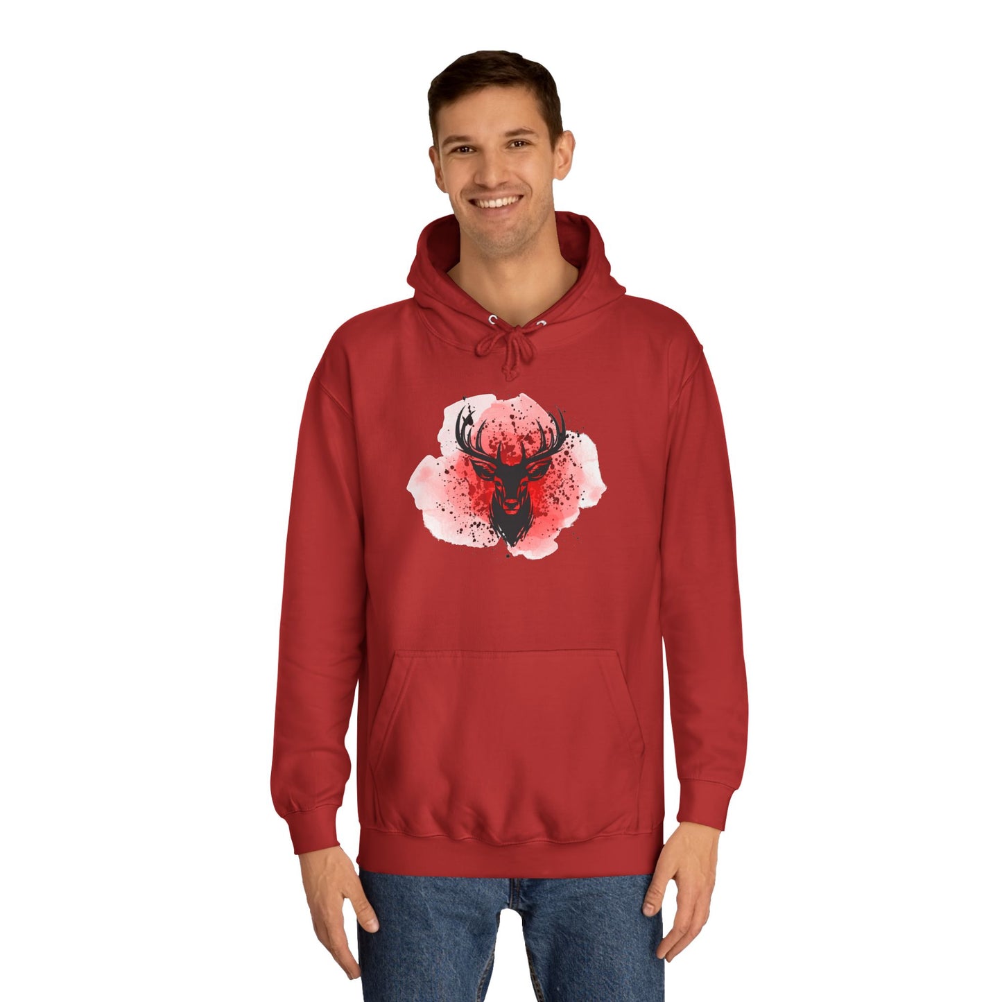 Bold Stag Graphic Unisex College Hoodie - Stylish & Comfortable