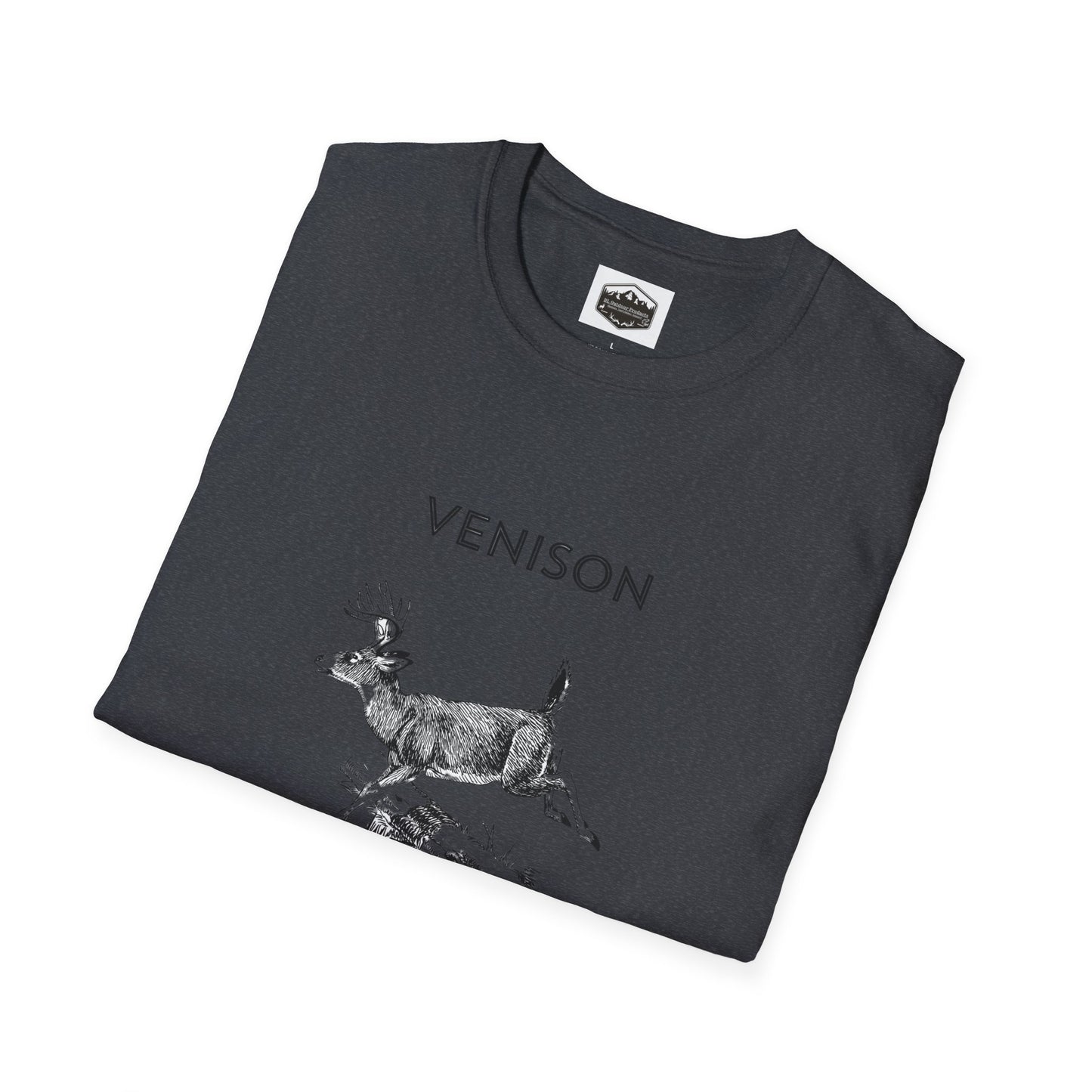 Venison Hunter T-Shirt, Unisex Softstyle Tee, Original Fast Food Graphic Shirt, Hunting Season Apparel, Hunter Gift