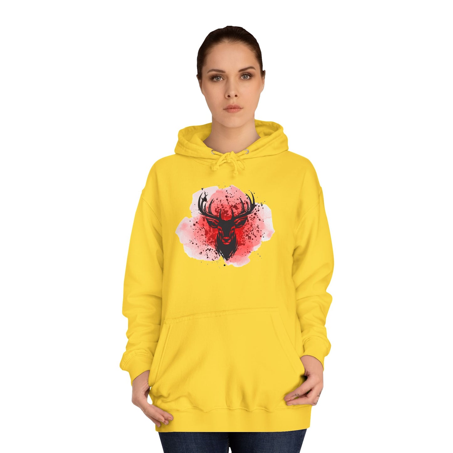 Bold Stag Graphic Unisex College Hoodie - Stylish & Comfortable
