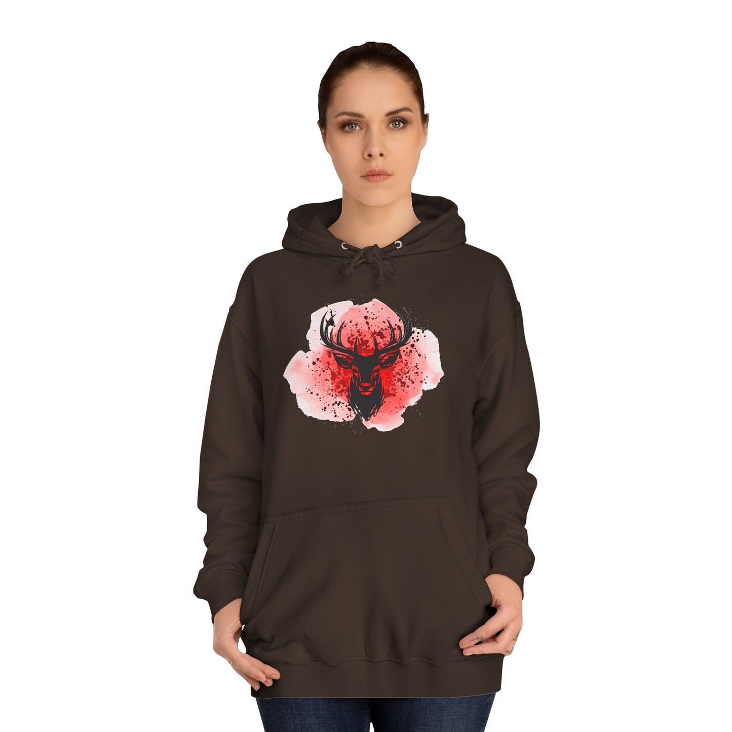 Bold Stag Graphic Unisex College Hoodie - Stylish & Comfortable