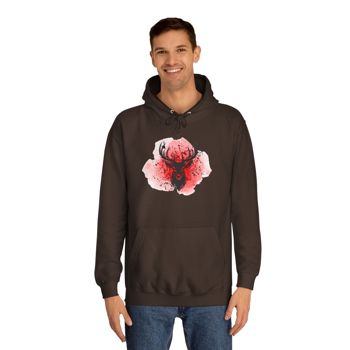 Bold Stag Graphic Unisex College Hoodie - Stylish & Comfortable