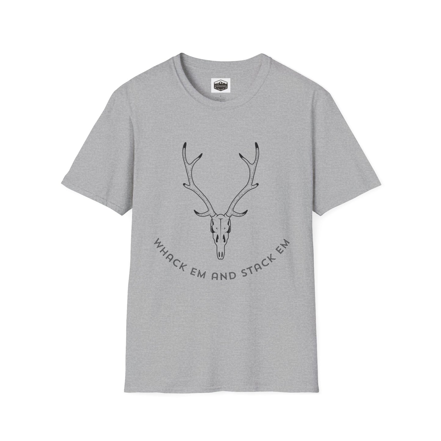 Deer Hunting Whack 'em Stack 'em Unisex Softstyle T-Shirt, Funny Hunting Tee, Hunting Season Shirt, Deer Hunter Gift, Outdoor Apparel