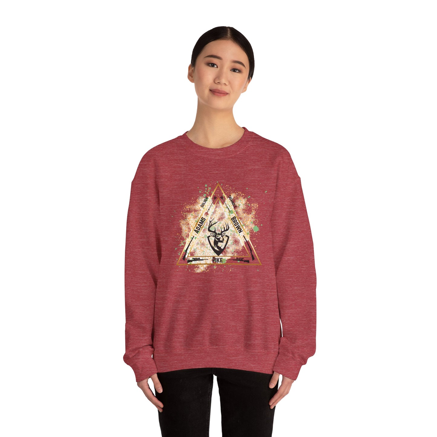 Golden Triangle Crewneck Sweatshirt for Whitetail Deer Hunters, Hunter Sweatshirt, Hunting Apparel, Outdoor Clothing, Deer Hunting Gift,