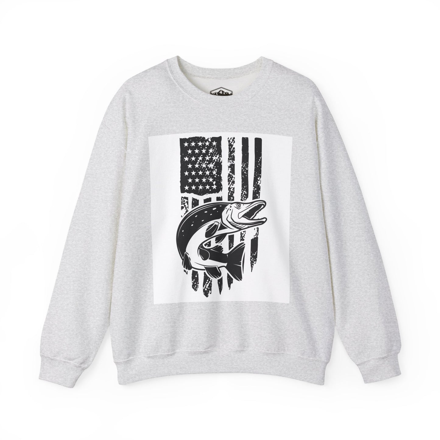 Fishing Enthusiast USA Flag Crewneck Sweatshirt