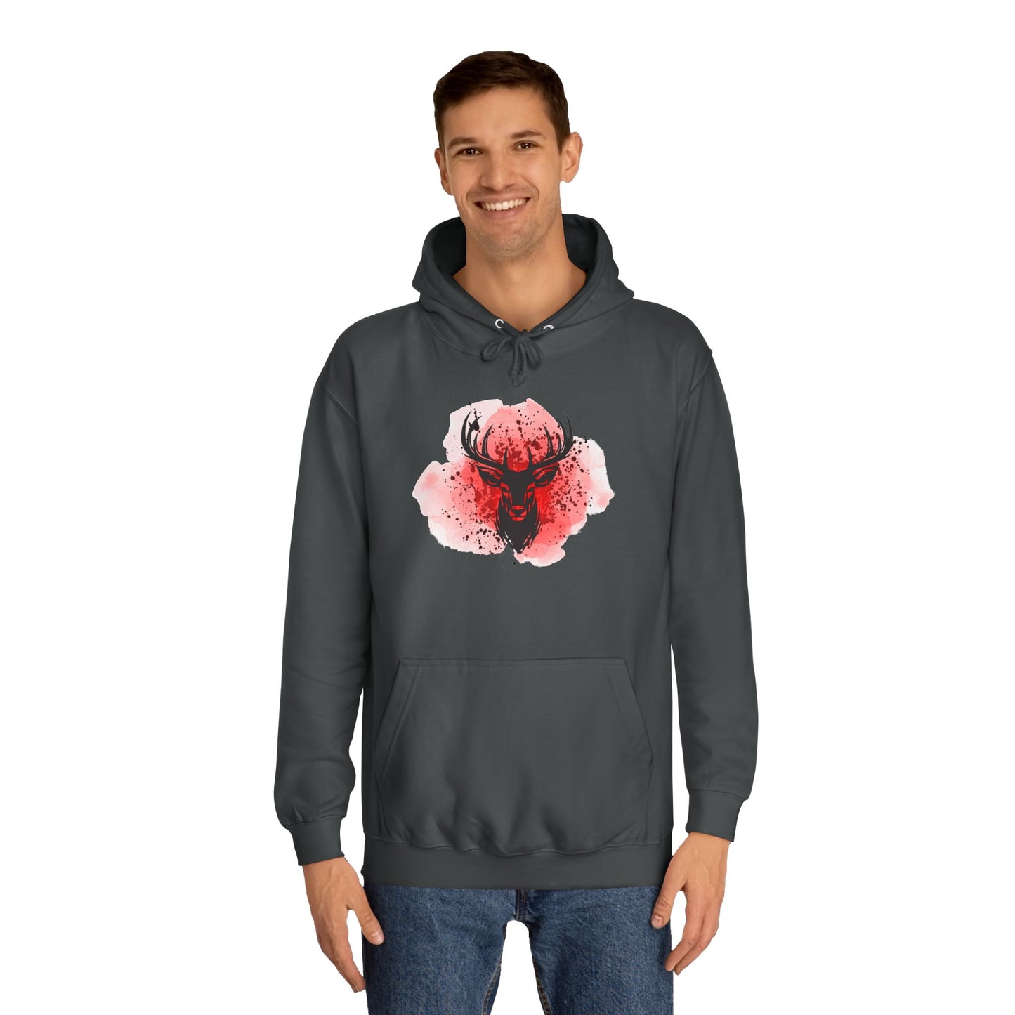 Bold Stag Graphic Unisex College Hoodie - Stylish & Comfortable