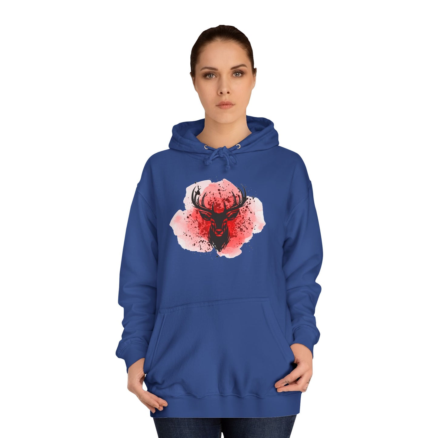 Bold Stag Graphic Unisex College Hoodie - Stylish & Comfortable