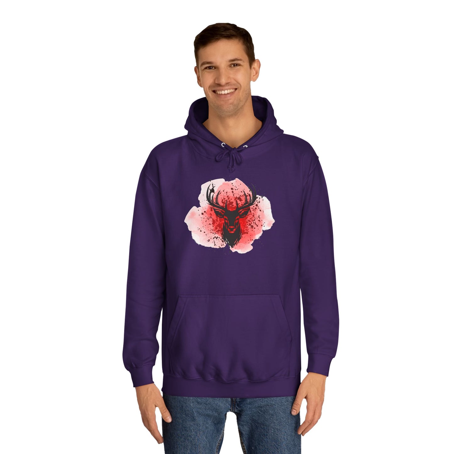 Bold Stag Graphic Unisex College Hoodie - Stylish & Comfortable
