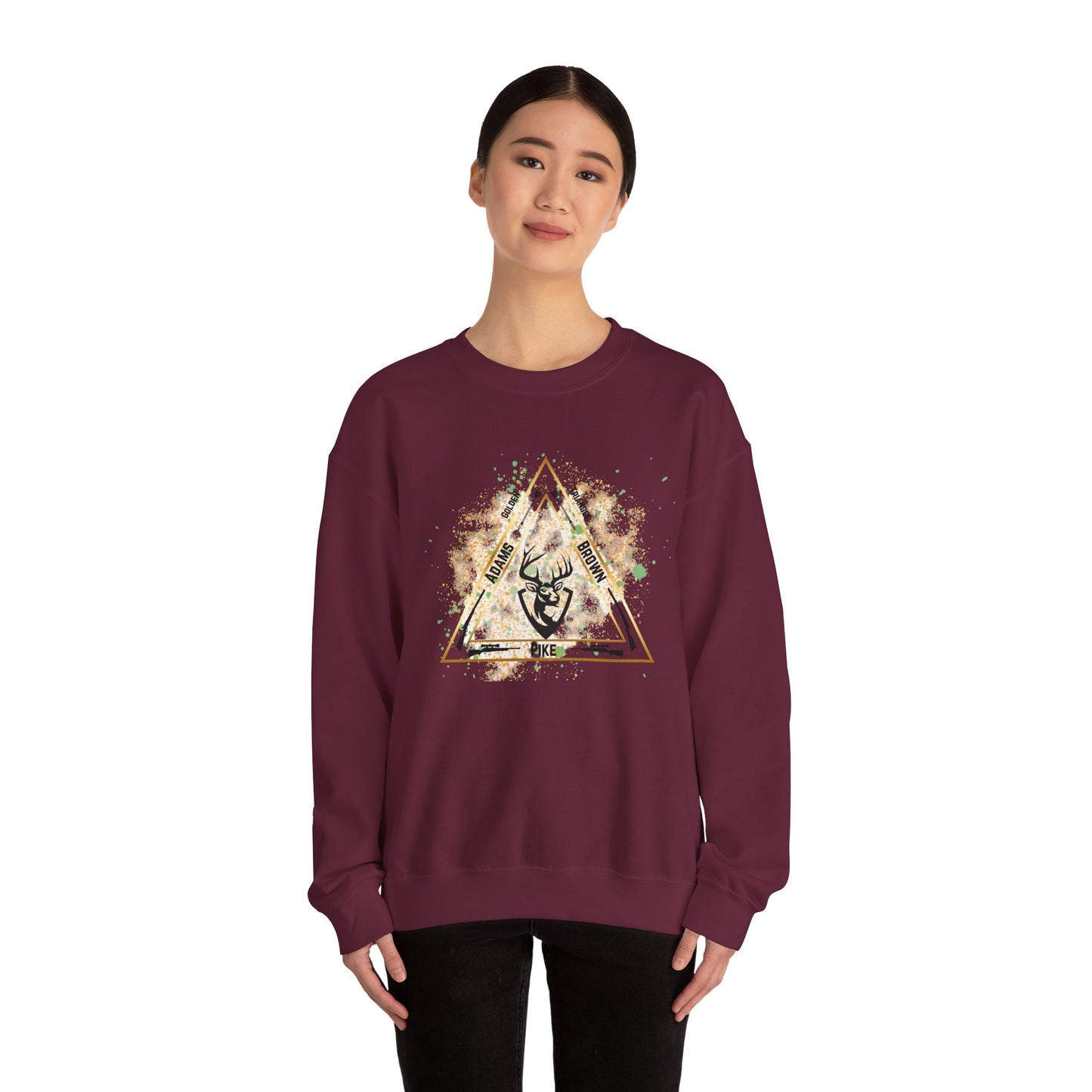 Golden Triangle Crewneck Sweatshirt for Whitetail Deer Hunters, Hunter Sweatshirt, Hunting Apparel, Outdoor Clothing, Deer Hunting Gift,