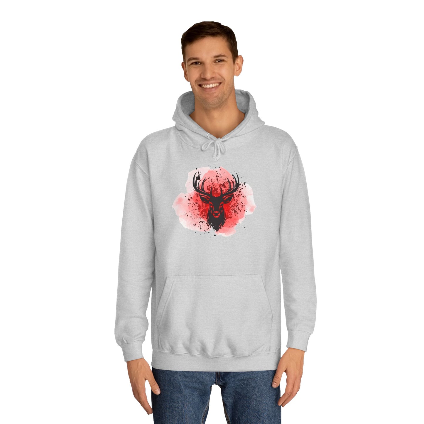 Bold Stag Graphic Unisex College Hoodie - Stylish & Comfortable