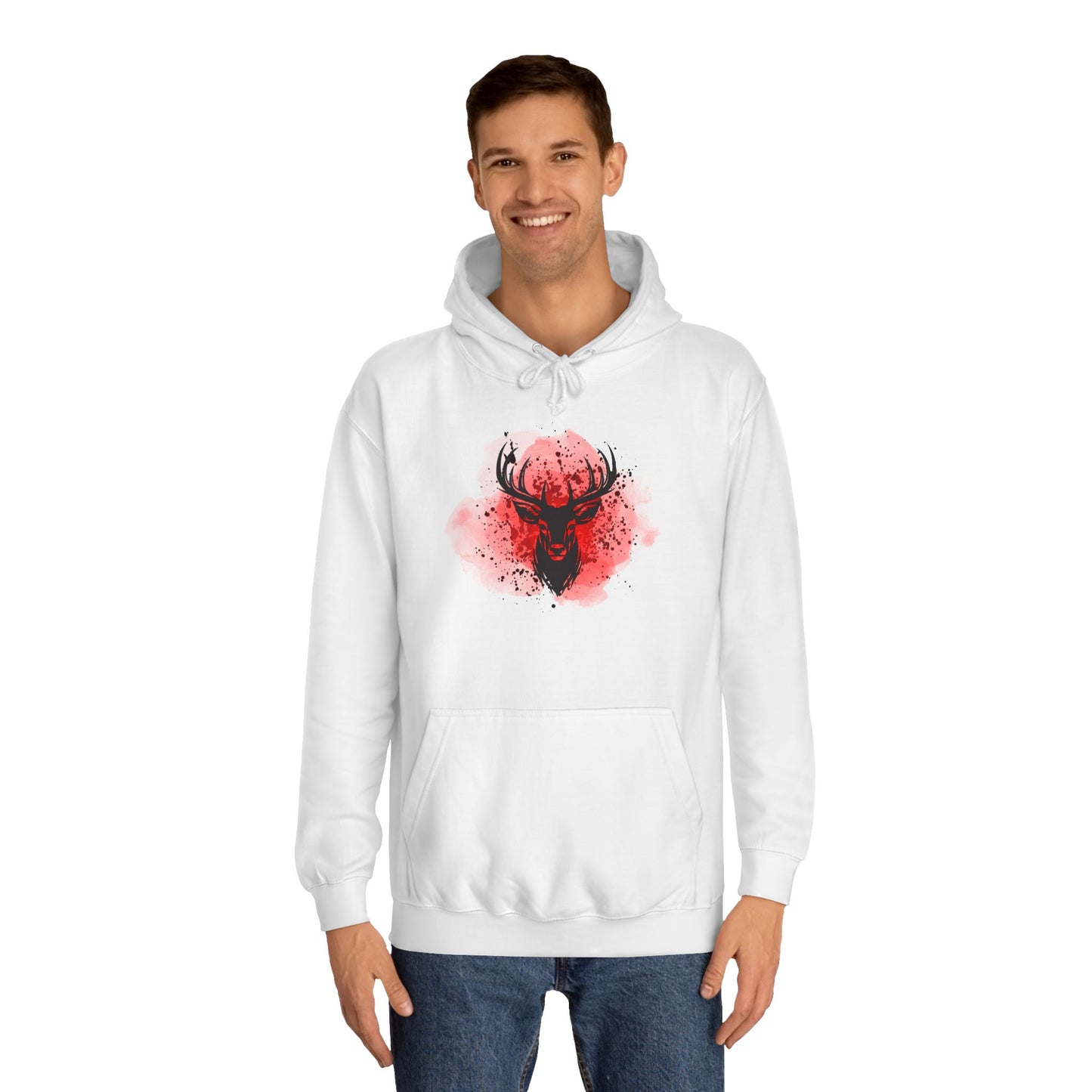 Bold Stag Graphic Unisex College Hoodie - Stylish & Comfortable