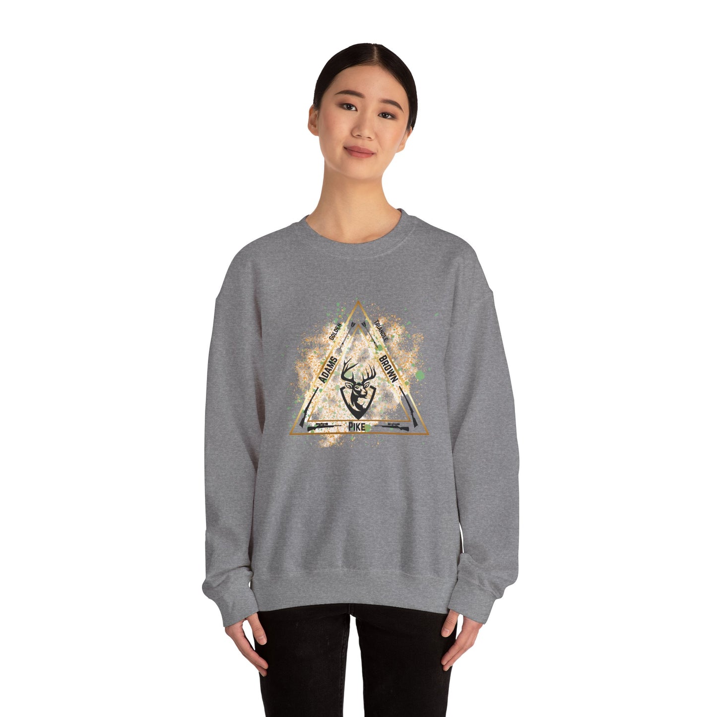 Golden Triangle Crewneck Sweatshirt for Whitetail Deer Hunters, Hunter Sweatshirt, Hunting Apparel, Outdoor Clothing, Deer Hunting Gift,