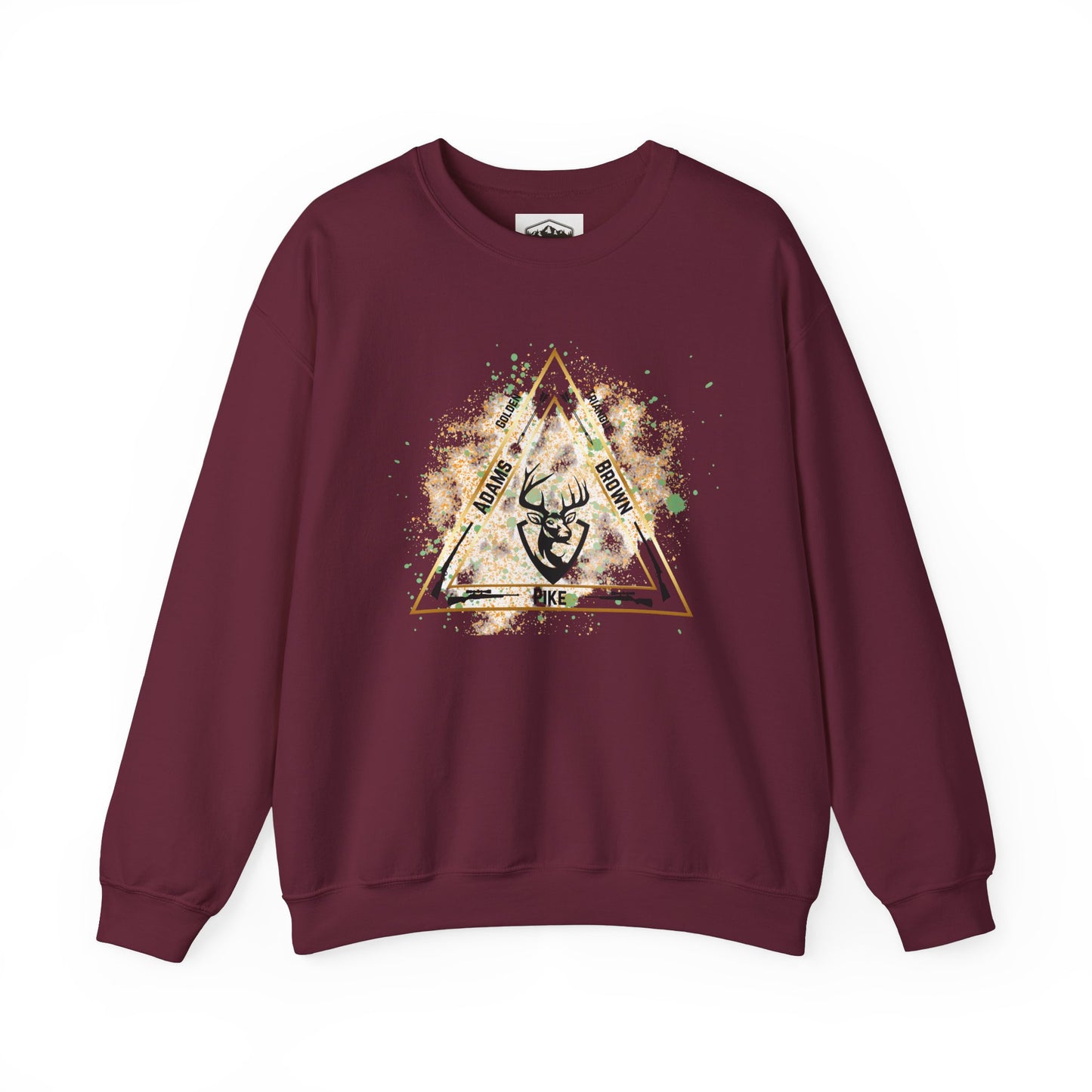 Golden Triangle Crewneck Sweatshirt for Whitetail Deer Hunters, Hunter Sweatshirt, Hunting Apparel, Outdoor Clothing, Deer Hunting Gift,