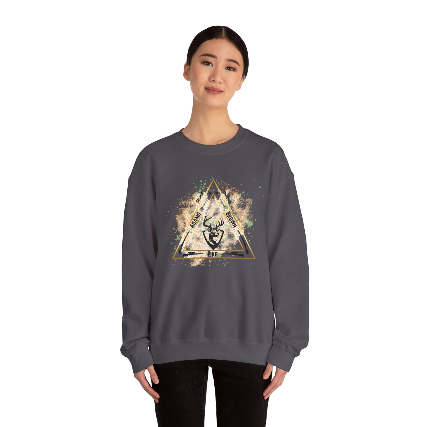 Golden Triangle Crewneck Sweatshirt for Whitetail Deer Hunters, Hunter Sweatshirt, Hunting Apparel, Outdoor Clothing, Deer Hunting Gift,
