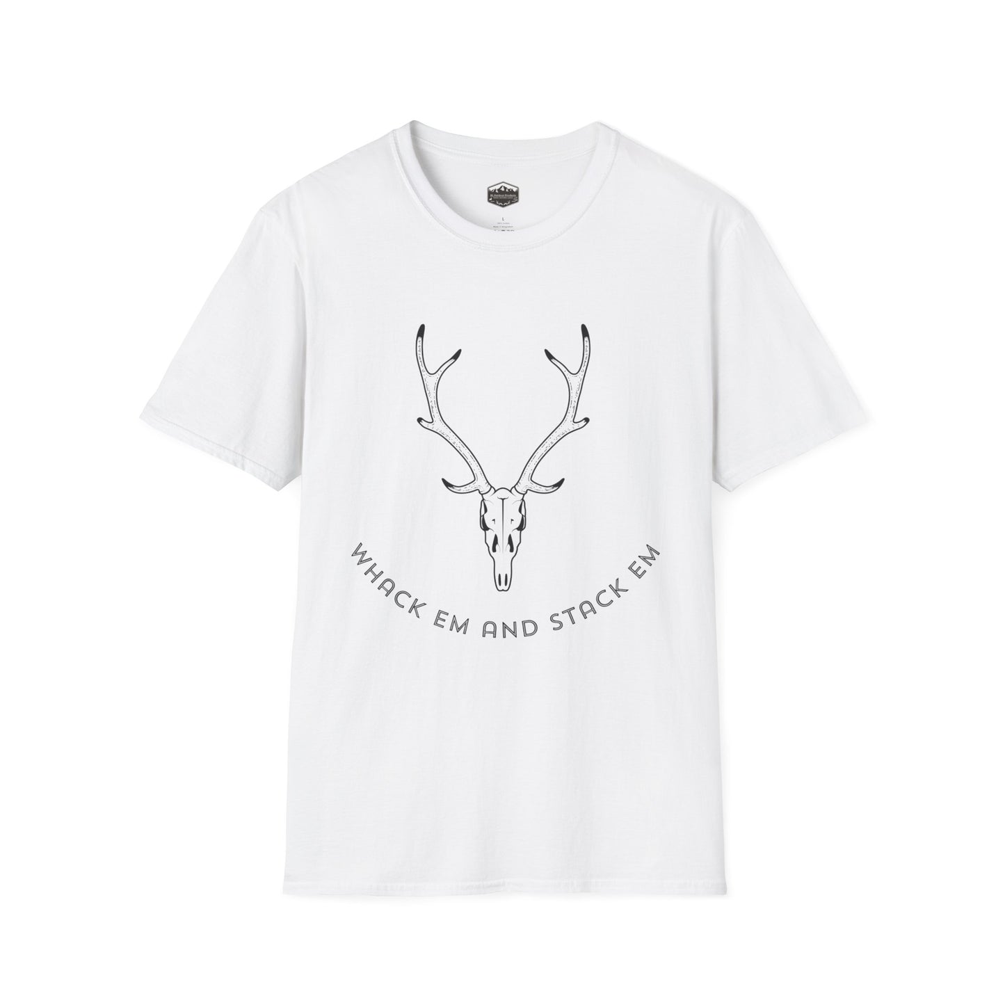 Deer Hunting Whack 'em Stack 'em Unisex Softstyle T-Shirt, Funny Hunting Tee, Hunting Season Shirt, Deer Hunter Gift, Outdoor Apparel