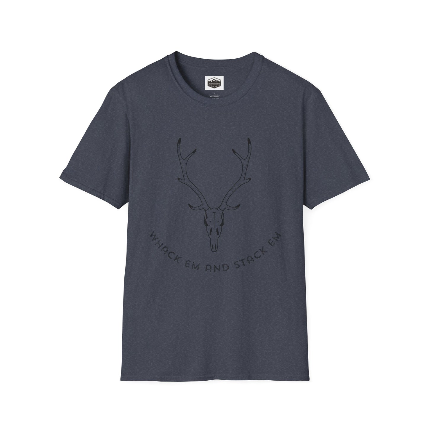 Deer Hunting Whack 'em Stack 'em Unisex Softstyle T-Shirt, Funny Hunting Tee, Hunting Season Shirt, Deer Hunter Gift, Outdoor Apparel