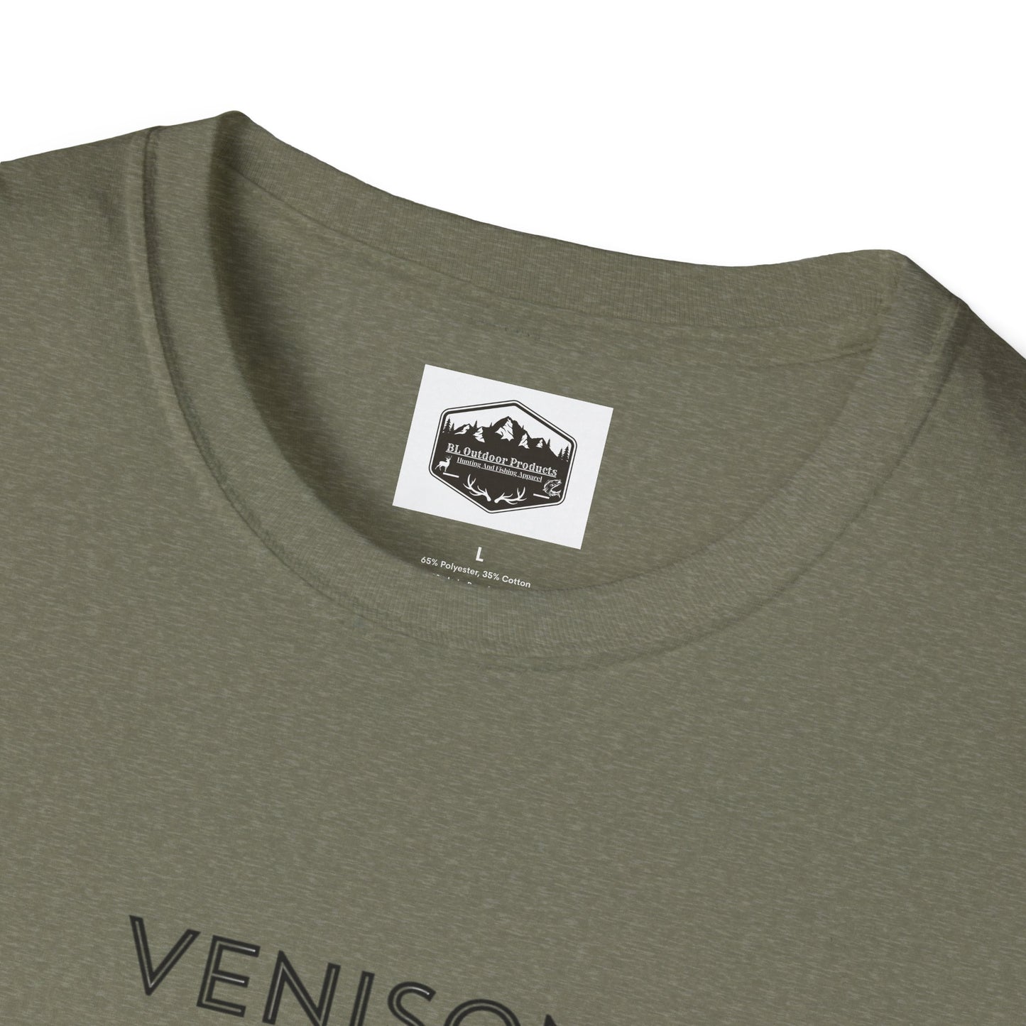 Venison Hunter T-Shirt, Unisex Softstyle Tee, Original Fast Food Graphic Shirt, Hunting Season Apparel, Hunter Gift