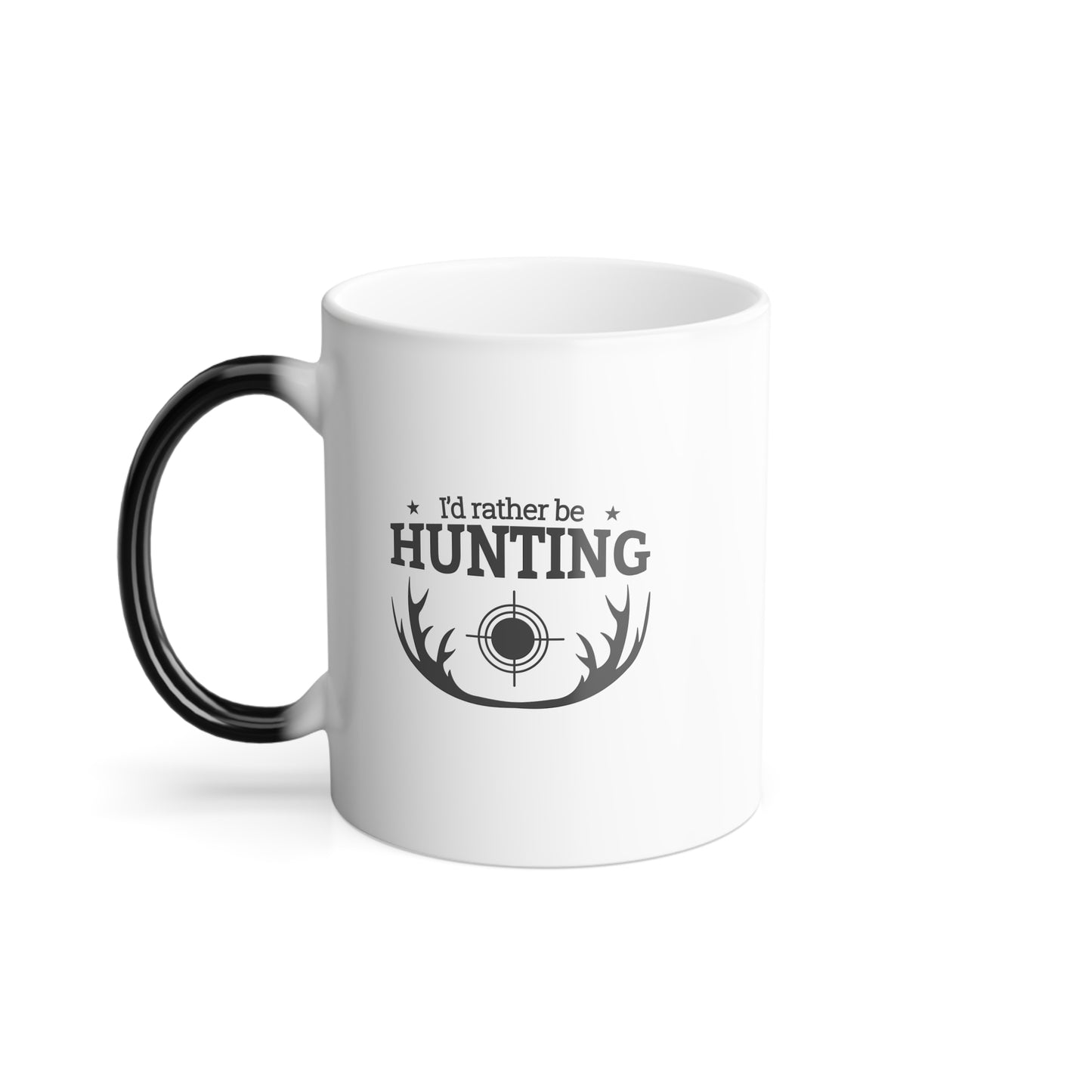 Color Morphing Mug - I'd Rather Be Hunting, Perfect Gift for Hunters, Fishing Mug, Personalized Coffee Cup, Unique Gift Idea