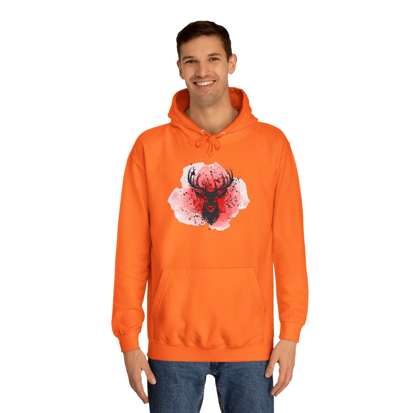 Bold Stag Graphic Unisex College Hoodie - Stylish & Comfortable