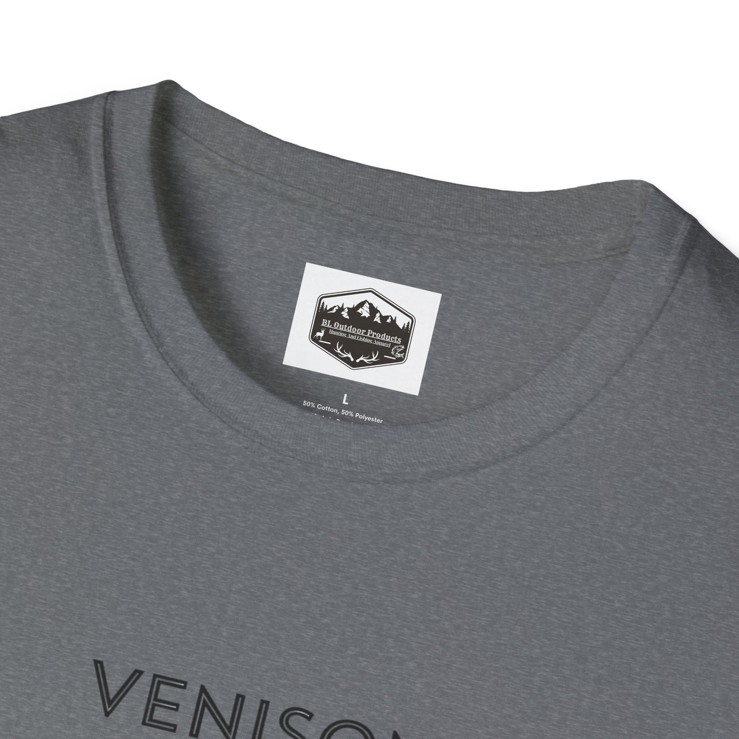 Venison Hunter T-Shirt, Unisex Softstyle Tee, Original Fast Food Graphic Shirt, Hunting Season Apparel, Hunter Gift