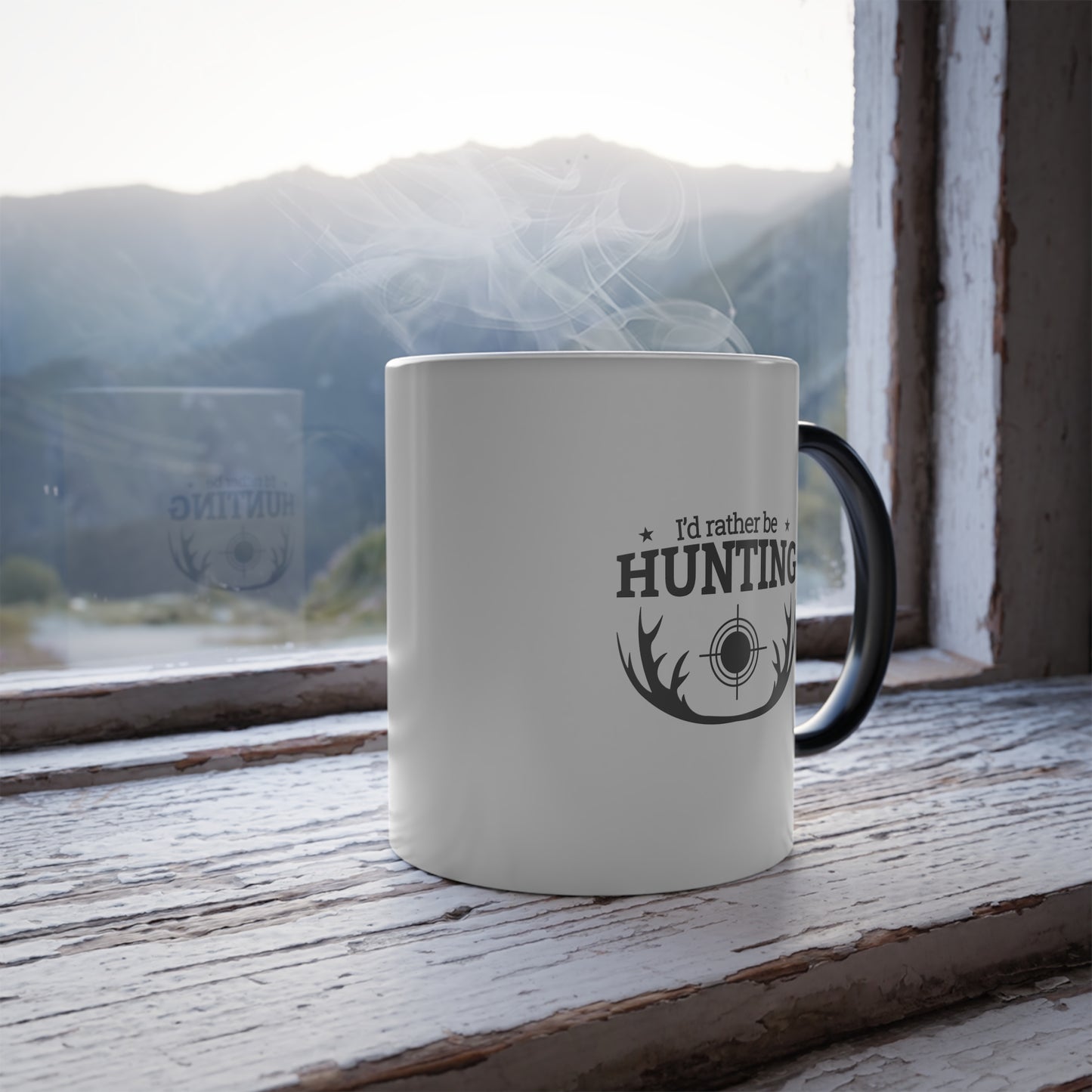 Color Morphing Mug - I'd Rather Be Hunting, Perfect Gift for Hunters, Fishing Mug, Personalized Coffee Cup, Unique Gift Idea