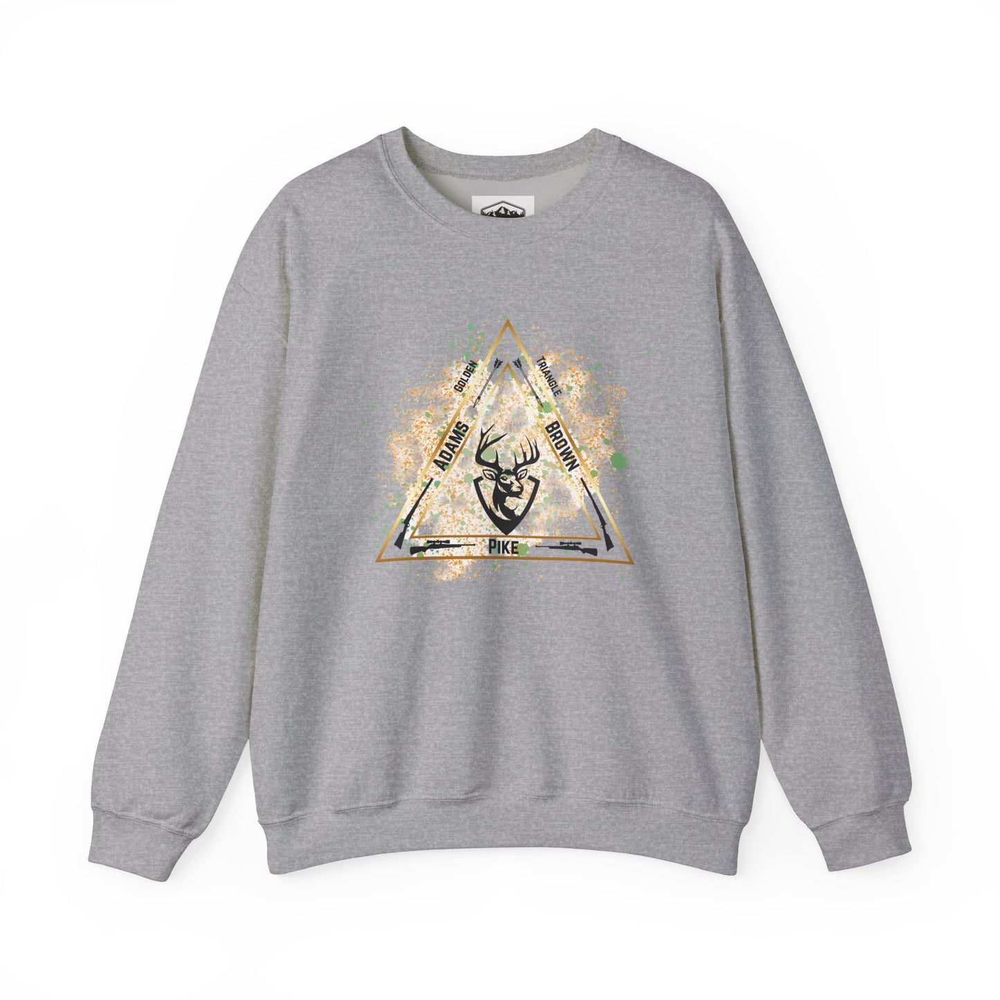 Golden Triangle Crewneck Sweatshirt for Whitetail Deer Hunters, Hunter Sweatshirt, Hunting Apparel, Outdoor Clothing, Deer Hunting Gift,