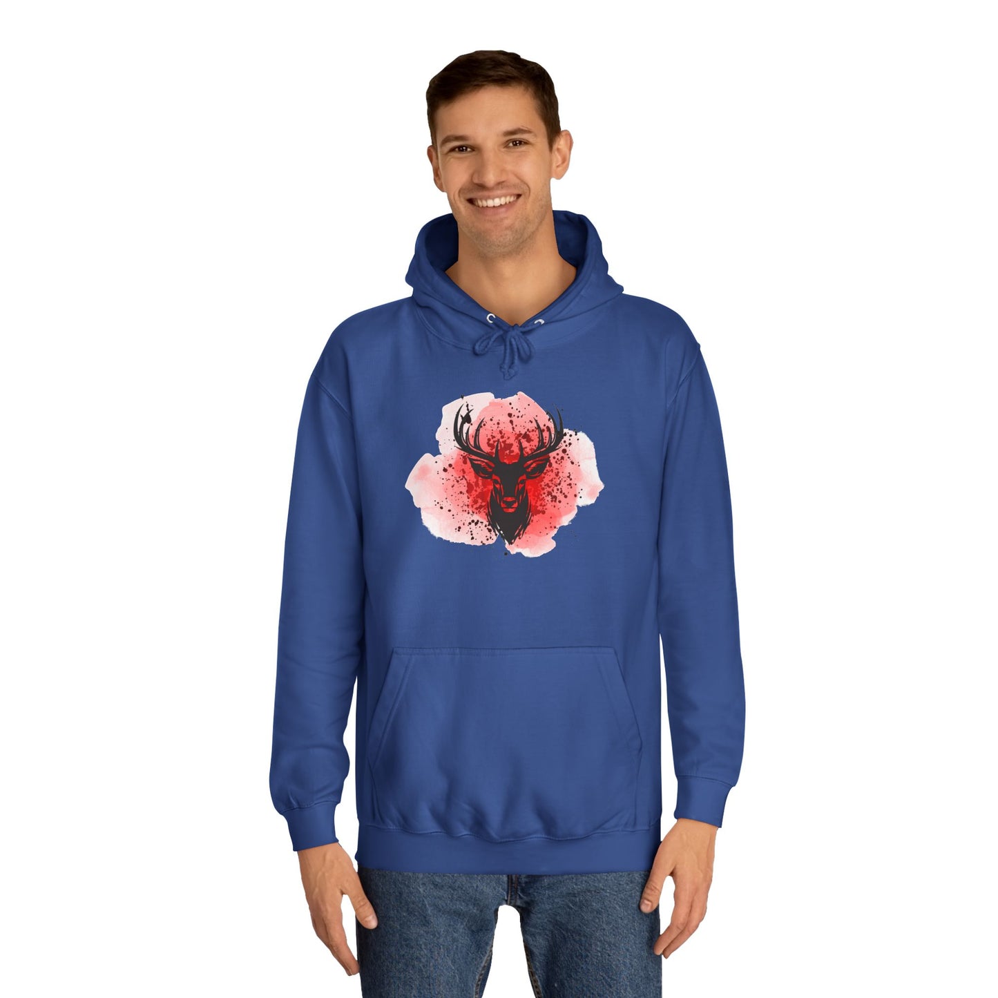 Bold Stag Graphic Unisex College Hoodie - Stylish & Comfortable