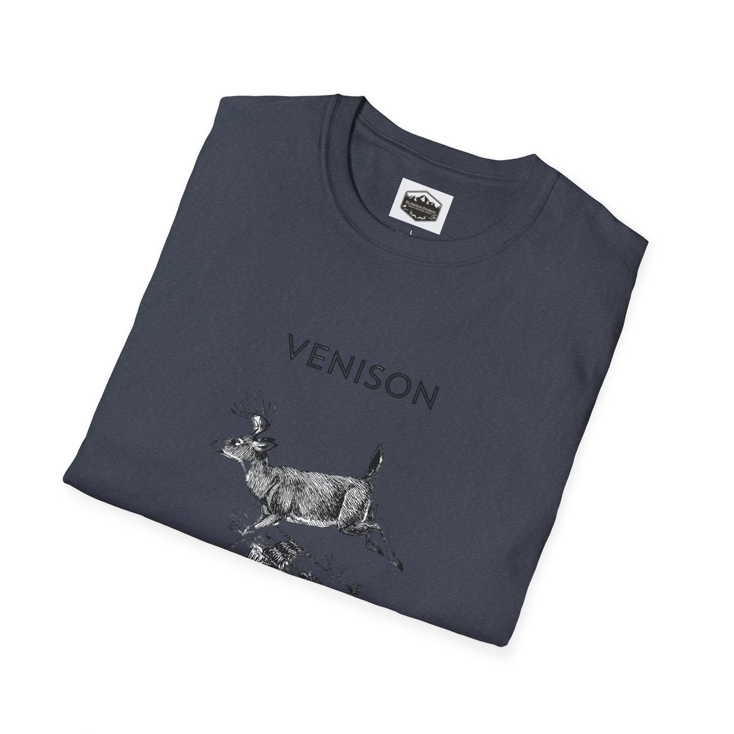 Venison Hunter T-Shirt, Unisex Softstyle Tee, Original Fast Food Graphic Shirt, Hunting Season Apparel, Hunter Gift