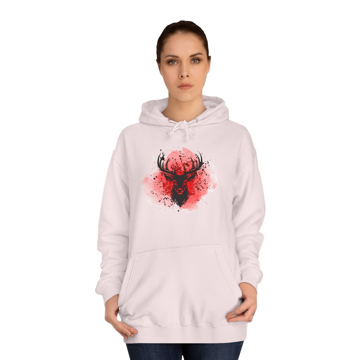 Bold Stag Graphic Unisex College Hoodie - Stylish & Comfortable