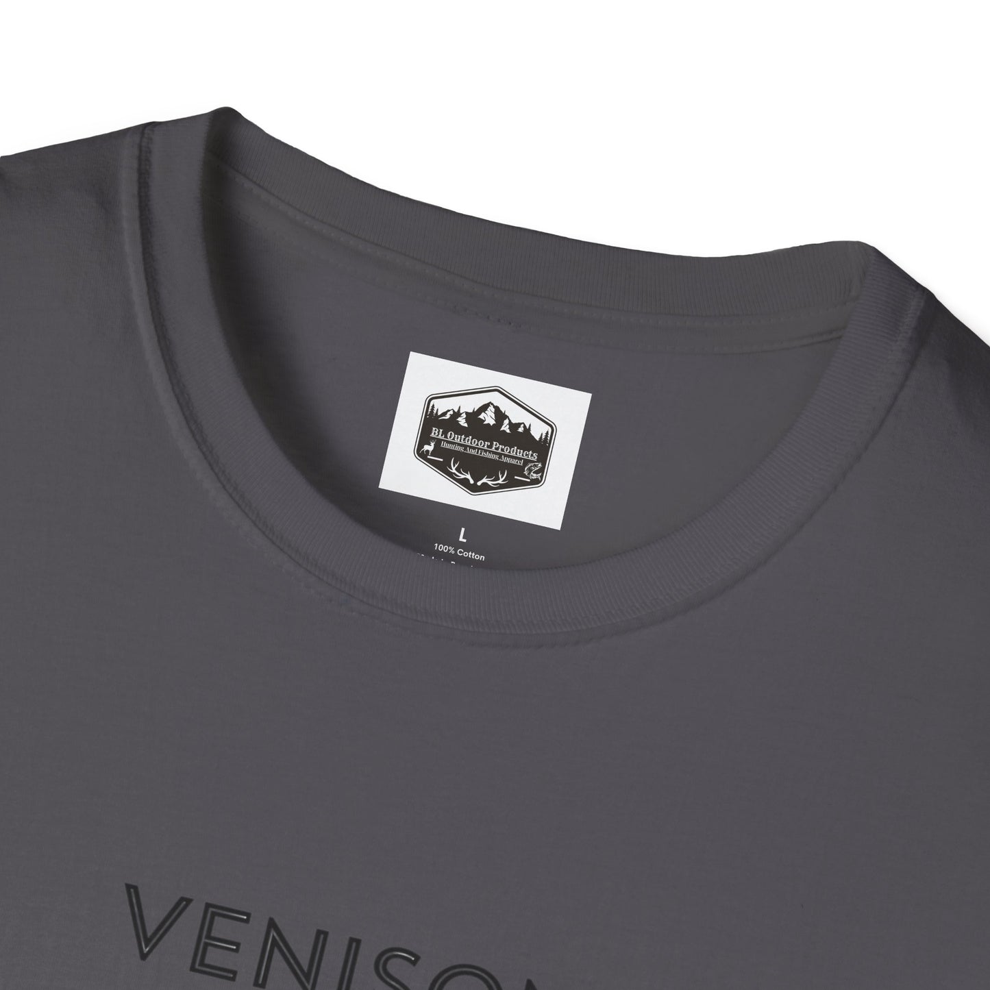 Venison Hunter T-Shirt, Unisex Softstyle Tee, Original Fast Food Graphic Shirt, Hunting Season Apparel, Hunter Gift